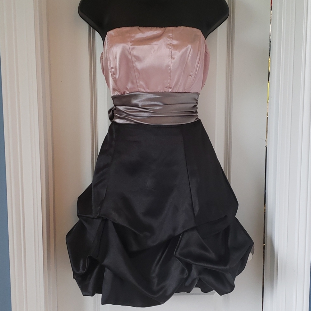 Black, pink, and silver dress